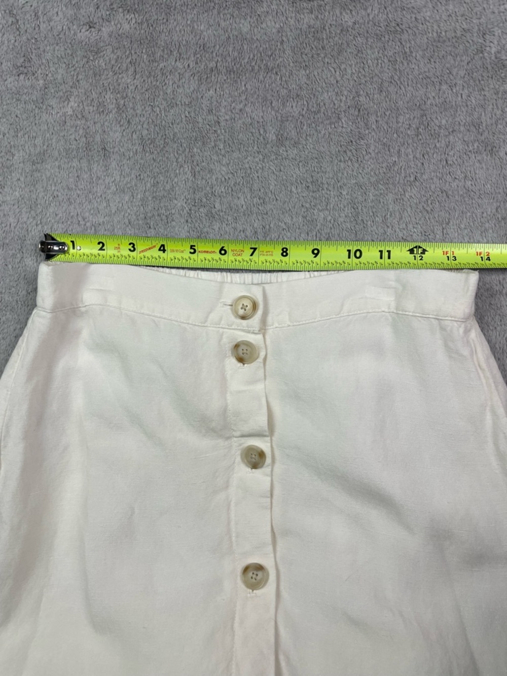 LOFT White Linen Blend Button-Front Tiered Midi Skirt - Size Small - Picture 4 of 9